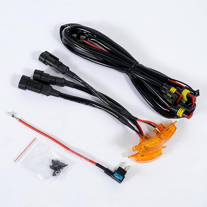 Unifizz Car Accessories, 3PCS LED Grille Lights with Fuse & Wire, Compatible with 17-19 Raptor F150 Style Aftermarket Grill (Amber)