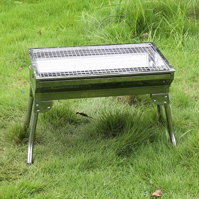 Barbecue Charcoal Grill Charcoal Barbecue BBQ Stove Portable Charcoal Grill Heavy Duty Stainless Steel Barbecue Folding Camping Grill Charcoal BBQ Grill