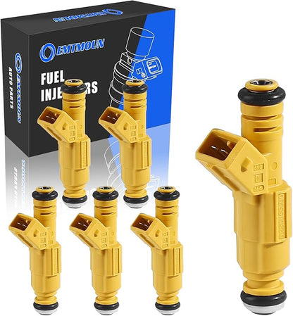 Fuel Injectors Set of 6 for Jeep Wrangler, Cherokee, Grand Cherokee & Comanche 4.0L 1987-1998 – Direct Replacement 0280155703 0280155710 0280155700