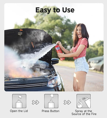 AmzBoom 3-Pack Fire Extinguisher for Home, Kitchen, Car, Boat - ABCK Class Extinguisher with Mounting Bracket - Compact & Portable for Emergency Use.