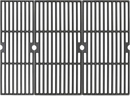 Grill Grates for Char-Broil Performance 4-Burner 463342119 463377017 | Cast Iron Replacement Parts for charbroil 463347017 G321-0005-W1 G321-0006-W1 3-piece 18 x 25 in set