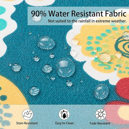Magpie Fabrics Patio Bench Cushion Cover 48x18x3 Inch, NO Insert! Water Resistant Outdoor Loveseat Replacement Cover with Zipper (Floral Green)