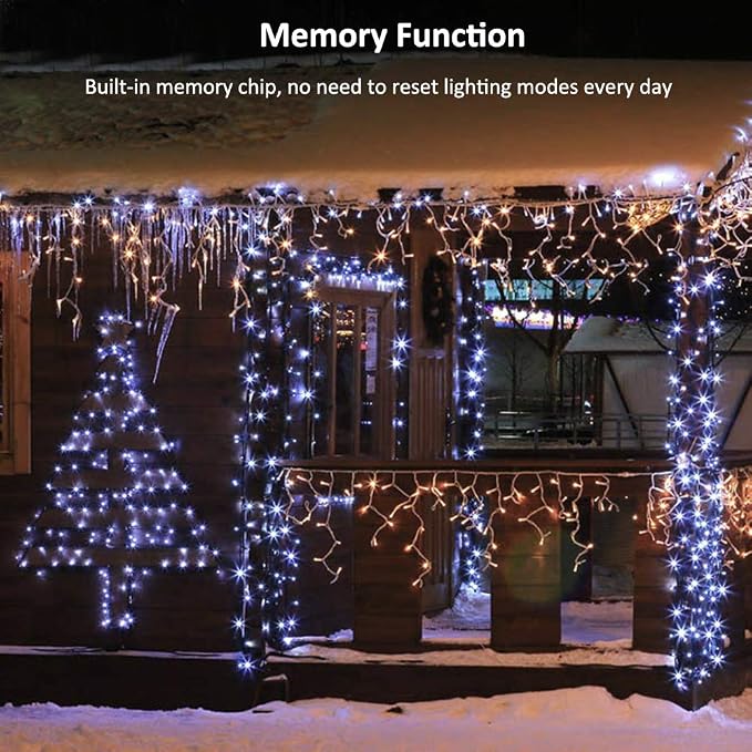 Brizled White Christmas Lights Outdoor, 78.74ft 240 LED Mini String Lights | Connectable; 8 Modes; Waterproof; Plugin Twinkle Fairy Lights Christmas Tree Light for Indoor Outside Xmas Garden Decor