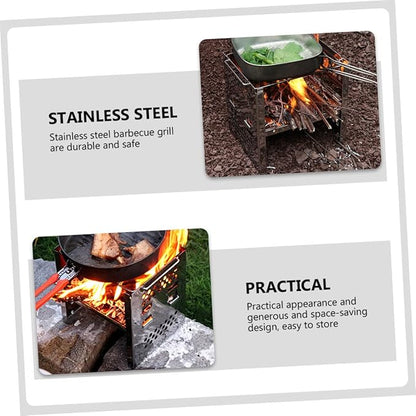 Kisangel Portable Charcoal Grill Bbq Grill for Camping Outdoor Garden Sturdy Grate Lightweight Easy Assembly