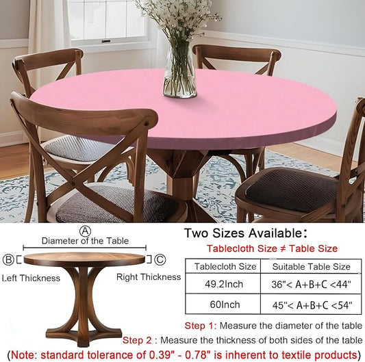 opstellen Fitted Round Tablecloth Wipeable Table Cloths Vinyl Indoor Outdoor Circle Covers for 36-44inch Table Dining Living Room Home Must Haves Gifts Summer Fall Patio Picnic Camping Garden Stuff