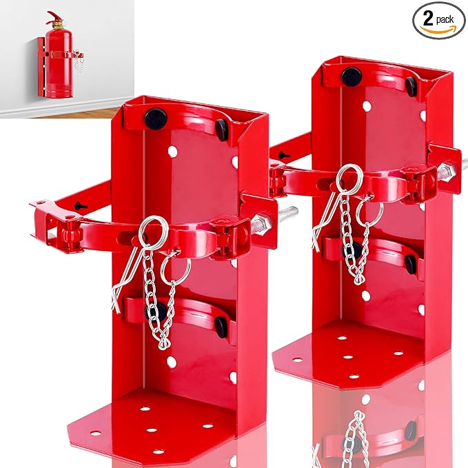 𝙐𝙥𝙜𝙧𝙖𝙙𝙚 10 LB Heavy Duty Fire Extinguisher Bracket 2 Pcs, Fire Extinguisher Mount St12 Steel, Fit 10 Lb Dry/5 Lb Co2 Extinguisher for School Vehicle Boat Truck Replace amerex 809