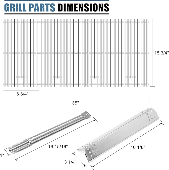 Grill Replacement Parts for Kitchenaid 740-0781, Heat Plates Grill Burners Igniters Grill Grates for Kitchenaid 740-0781 4-Burner Grill