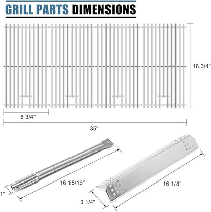 Grill Replacement Parts for Kitchenaid 740-0781, Heat Plates Grill Burners Igniters Grill Grates for Kitchenaid 740-0781 4-Burner Grill