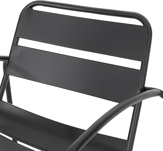 Christopher Knight Home Cowan Outdoor Dining Chair (Set of 2), Matte Black