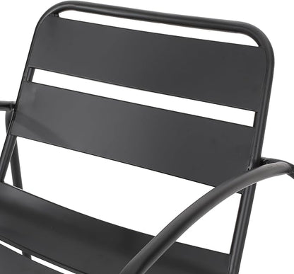Christopher Knight Home Cowan Outdoor Dining Chair (Set of 2), Matte Black