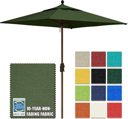 EliteShade USA 10-Year-Non-Fading 6x6Ft Square Market Patio Umbrella, UPF 50+ UV Protection Performance Sun Umbrella, Heavy Duty Commercial Grade Outdoor Table Umbrella with Crank, Windproof Vented Top for Garden, Pool, Deck and Outdoor Playsets, Fern