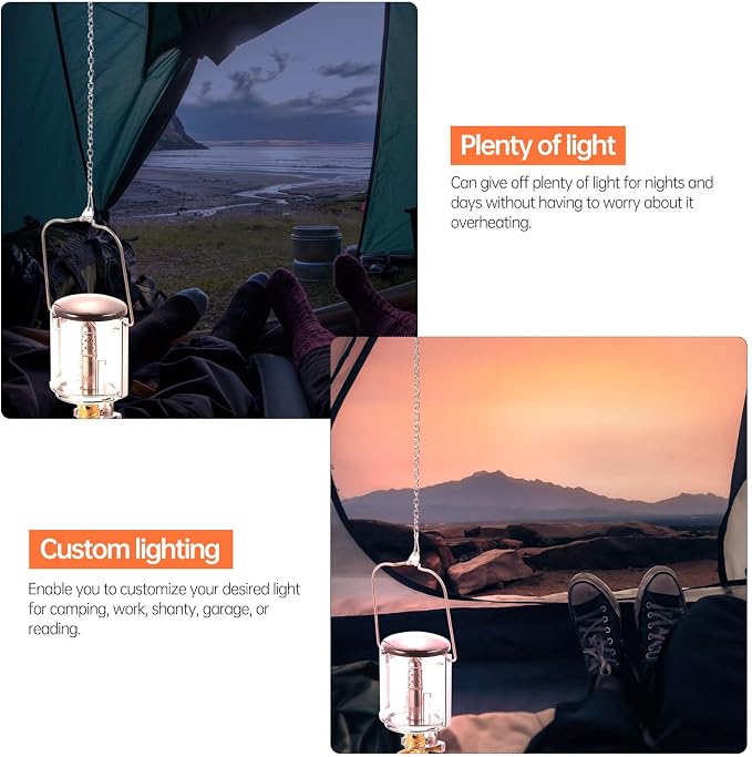 IMIKEYA Portable Gas Lighting Camping Lamp Made of Fine Copper and Stainless Steel, Sturdy Outdoor Camping Light for Barbecue and Garden Lighting, Compact and Easy to Carry
