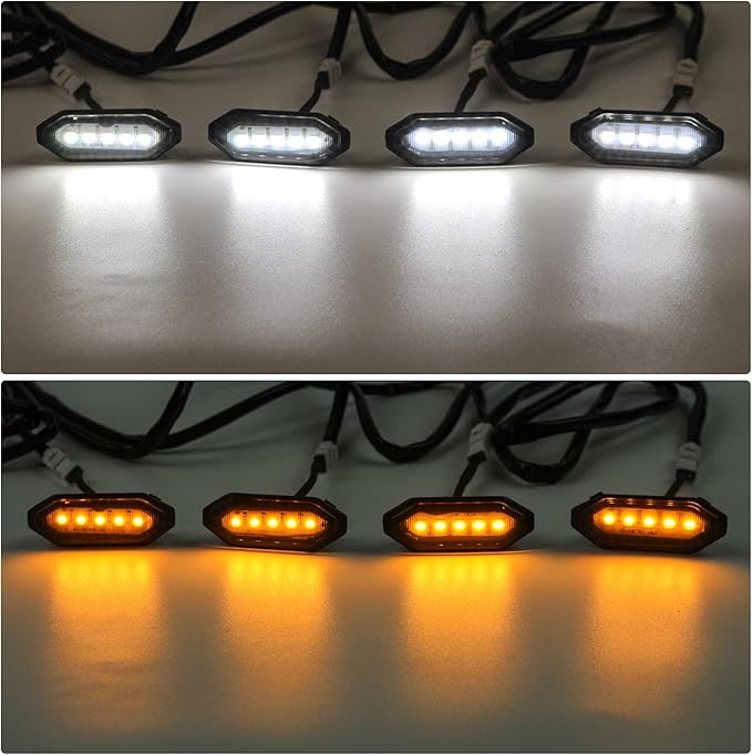 Front Grille Light White/Amber Center Grille Lights Decorative Lights Compatible with Suzuki Jimny JB64 JB74 2019 2020 2021 2022 2023
