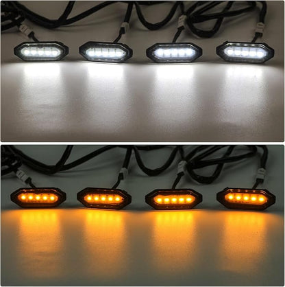 Front Grille Light White/Amber Center Grille Lights Decorative Lights Compatible with Suzuki Jimny JB64 JB74 2019 2020 2021 2022 2023