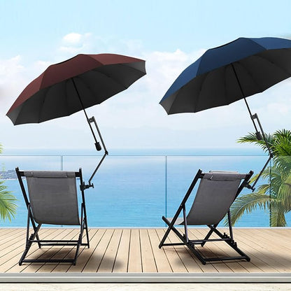 Patio Umbrellas UPF 50+ 360 ° Adjustable Shade Umbrella,Beach Umbrella with Universal Clamp,Beach Clamp on Umbrella,suitable for Patio,beach chairs,golf carts, wheelchairs,carts,bleachers,camping and fishing