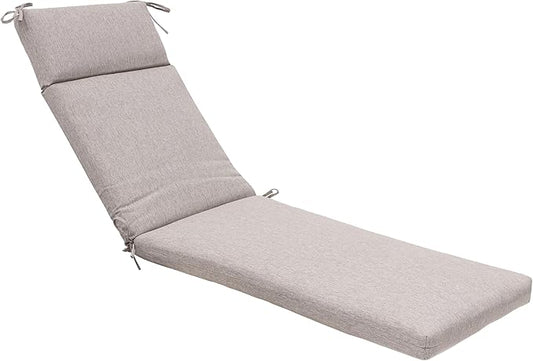 QILLOWAY Outdoor Chaise Lounge Cushion,All Weather High-Density Foam Recliner Chairs Replacement Cushions,Tan,Gray.