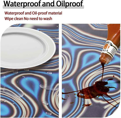 opstellen Drawstring Fitted Round Tablecloth for 36-44" Tables Outside Rustic Polyester Weather Proof Table Clothes Western Aesthetic Home Decoration Car Traveling Necessities Birthday Parties Finds