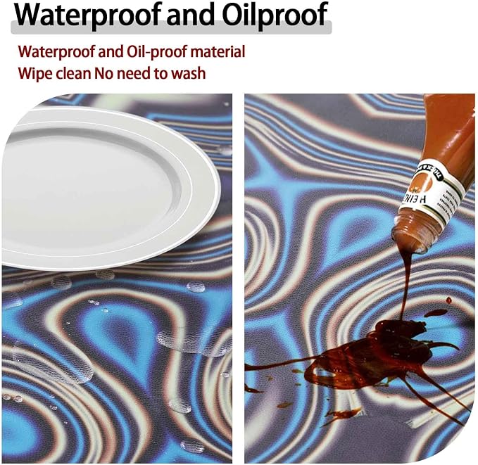 opstellen Drawstring Fitted Round Tablecloth for 45-54" Tables Outside Rustic Polyester Weather Proof Table Clothes Aesthetic Western Home Decoration Car Traveling Necessities Birthday Parties Finds