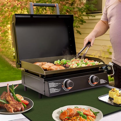 Heat Resistant Mats for Countertop and Grill Table, Fireproof Grill Mats for Outdoor Grill, Portable Charcoal Grill, Gas Grill, Pizza Oven Compatible with Blackstone, Ninja 24x36x0.04in, Green