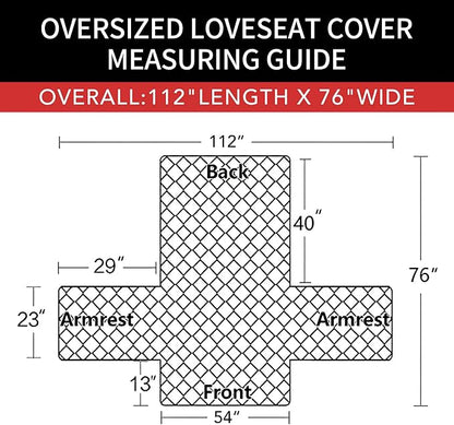 Easy-Going Reversible Couch Cover, 2 Cushion Sofa, White/White | Oversized Loveseat Slipcover For Dogs, Water Resistant Mat, Living Room, Non-Slip Sofa Cover, Pet Friendly