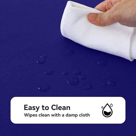 Romanstile 100% Waterproof PVC Tablecloth, Rectangle Oil Spill Proof Stain Resistant Vinyl Table Cloth, Wipe Clean Plastic Table Covers for Kitchen/Dining/Parties - 54 x 78 Inch, Royal Blue