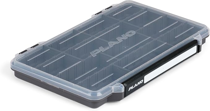 Plano StowAway 3700 Thin Stow Tackle Box, with Corrosion-Preventive Rustricor, Single Latch Design, Transparent DuraView Lid, Stackable Storage for Fishing Bait, Lures and Gear