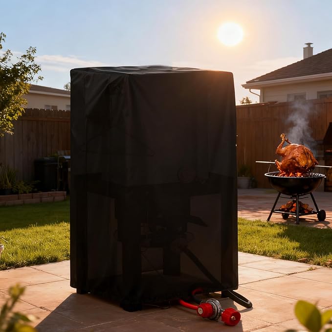 Outdoor Fryers Cover for VIVOHOME/for Hidpriva 30 Qt.Turkey Deep Fryer Pot, Waterproof Deep Fryer Cover for Outdoor Cooking -13.6" D x 13.6" W x32 H