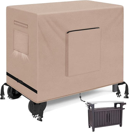 Kovshuiwe Outdoor Dining Cart Cover - Heavy Duty Waterproof Cover for Royal Gourmet Cart Flattop Worktable PC3401S & PC3401B, Compatible with 40 inch Outdoor Utility Cart-48''L x 30''W x 34''H, Khaki