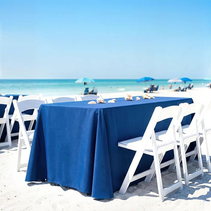 8 Pack Royal Blue Tablecloth 60 x 126 Inch Rectangle For 8 Foot Tables | Wrinkle Resistant, Washable Polyester Fabric, Rectangular Table Cloth for Wedding Party Banquet Buffet and Camping