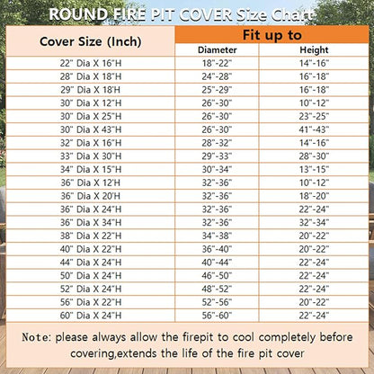 SheeChung Fire Pit Cover Round 32"Dx16"H,Fits 28",30",32" Fire Pit,Waterproof Heavy Duty 600D Polyester Fire Bowl Cover,Outdoor Gas Table firepit Cover Weather Resistant