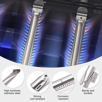 Hiorucet Grill Replacement Parts for Nexgrill 2 Burner 720-0864, 720-0864M Grill Models. Grill Heat Plates and Burners Replacement for Nexgrill 720-0864R, 720-0830H.
