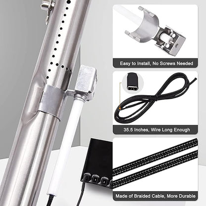 Yiming Grill Replacement Parts for Charbroil 463436215, 463436214, 463439915, 463436213, 463439914 Grill Models. Grill Burner Tubes, Heat Plate Shields, Carryover Tubes, and Grill Igniter Kit.