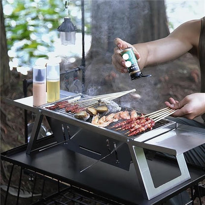 Charcoal Grills Stainless Steel Folding Barbecue Stove Home Outdoor Charcoal Skewers Portable Barbecue Grill Foldable Barbecue Stove