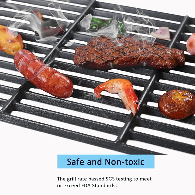 17 inch Cooking Grates for Nexgrill 6-Burner Deluxe 720-0896B Gas Grill, Cast Iron Grill Grids for Home Depot 720-0898 720-0896E 720-0896X 720-0896 720-0896BK 720-0896C 720-0898A Replacement Part