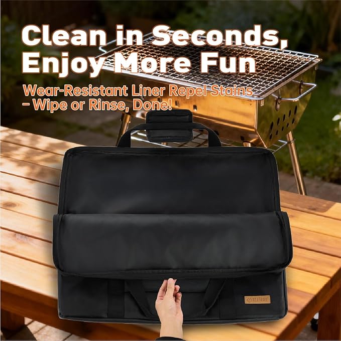 Heavy Duty 1680D Full-Size Griddle Carry Bag Compatible with Weber Spirit 300 Series, Weber Genesis 300 Series, Blackstone and Camp Chef Griddle Top 27" L x 2" W x 19" H