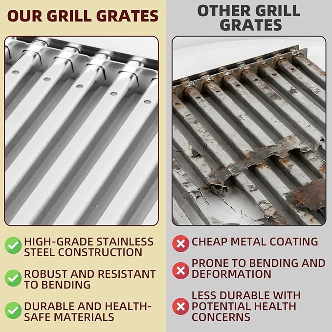 Grill Grate for TEC Infrared Gas Grill Sterling III Stainless Steel Cooking Grates Replacement for TEC Grll, 12.8" W x 14.9" L, 3 Pack