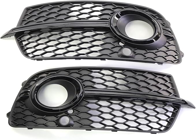 Fog Lamps Cover 2X Left Right Side Front Fog Light Grill Grille Cover Q5 SLine SQ5 4 Door for Sport 2014-2017 Honeycomb Hex Lamp Grills