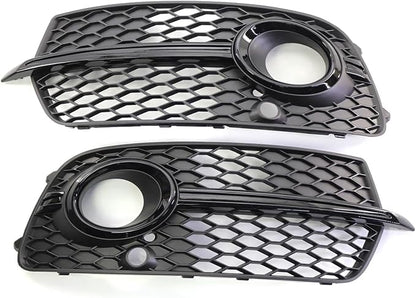 Fog Lamps Cover 2X Left Right Side Front Fog Light Grill Grille Cover Q5 SLine SQ5 4 Door for Sport 2014-2017 Honeycomb Hex Lamp Grills