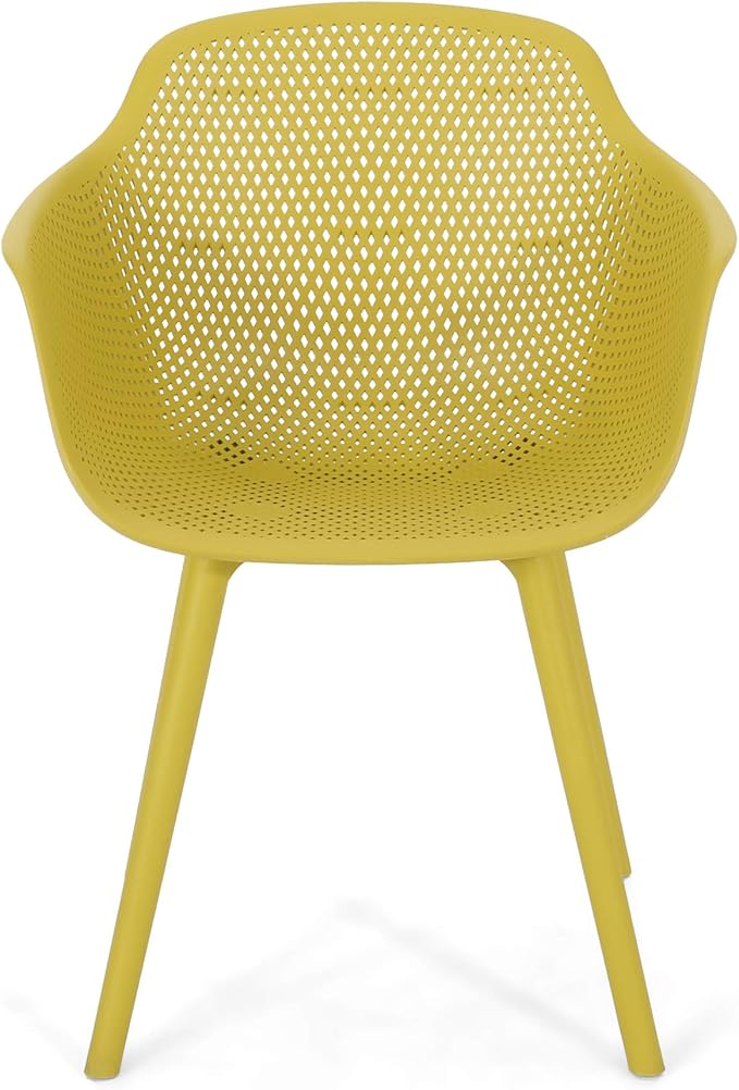Christopher Knight Home Davina Outdoor Dining Chair (Set of 2), Yellow