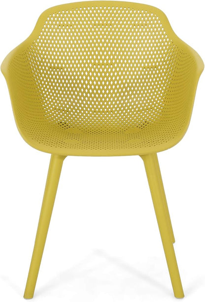 Christopher Knight Home Davina Outdoor Dining Chair (Set of 2), Yellow