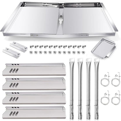 Hiorucet DGF493BNP Grease Tray Replacement Parts, Adjustable 24''-30'' Drip Pan, Heat Plate Tent, Burner and Igniter for Dyna Glo DGF510SBP, DGF493BNP Replacement Parts, Backyard Grill BY13-101-001-12