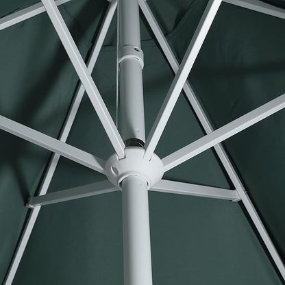 JONATHAN Y UMB1001 Collins 9 ft. Classic Cottage Tassel Market Patio Umbrella with Auto-Tilt, Crank, Wind Vent and UV Protection