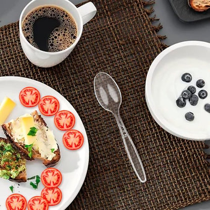 Party Bargains Disposable Cutlery set, Color: Clear Sapphire, Count: 720 Pcs: 120 Knives, 240 Spoons, 360 Forks