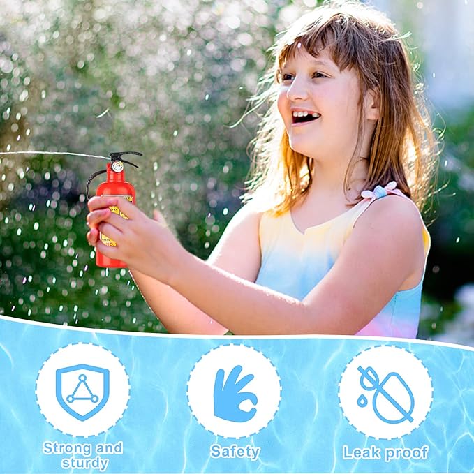 CCINEE 12Pack Fire Extinguisher Toys Mini Water Firemen Squirter Water Water Squirt Gun for Kids Teens Adults Summer Outdoor Games Birthday Swimming Pool Party Favors,4.2Inch