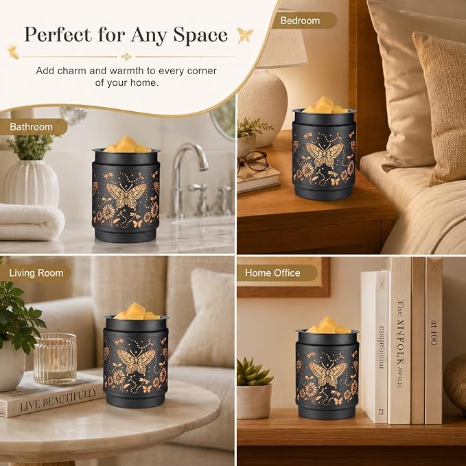 kobodon Butterfly Wax Melt Warmer Metal Wax Warmer for Scented Wax | Electric Fragrance Candle Oil Burner 2 in 1 Wax Melts as Gifts for Moms Grandma Women Girls
