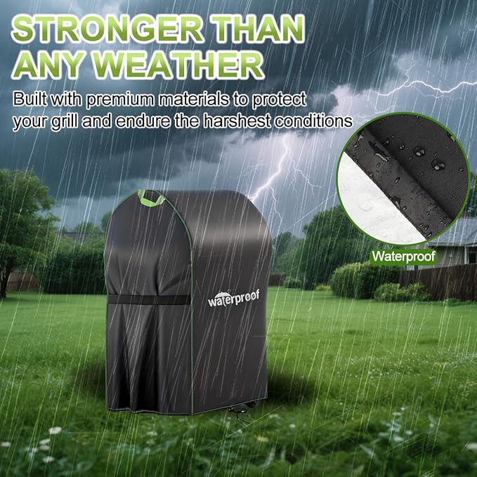 Grill Cover, 30 inch Small BBQ Grill Cover for Outdoor Grill, 420D Waterproof Fabric, UV & Fade Resistant, All-Weather Barbecue Gas Grill Cover with Handles, Straps & Adjustable Drawstring