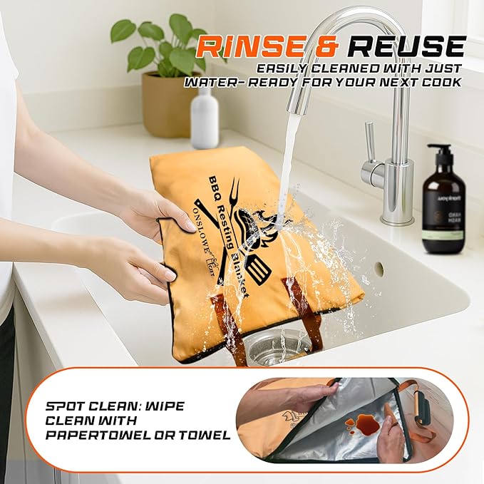 21in BBQ Blanket for Resting Meat - Meat Resting Bag of Washable Oxford Cloth - Insulated Brisket Resting Blanket for Turkey, Pork Shoulder & Beef - Gifts for Men, Christmas Gifts, BBQ Lovers Gift