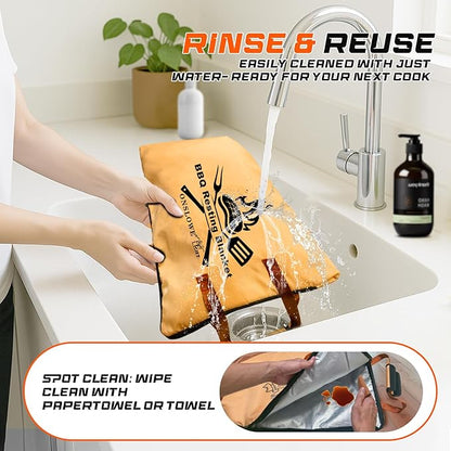 21in BBQ Blanket for Resting Meat - Meat Resting Bag of Washable Oxford Cloth - Insulated Brisket Resting Blanket for Turkey, Pork Shoulder & Beef - Gifts for Men, Christmas Gifts, BBQ Lovers Gift