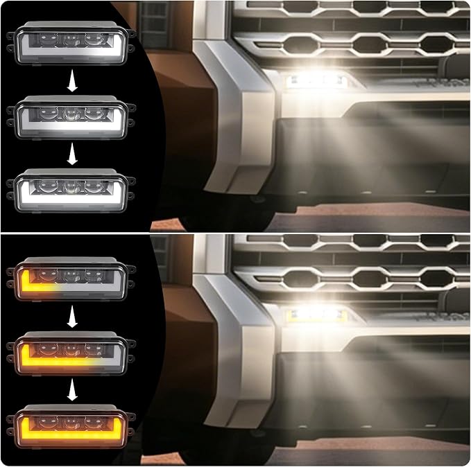 35W Upgrade Front Bumper Led Bar for Toyota Tundra 2022-2026 4Runner | 6th gen Fog Lights assembly Accessories White Brightness,daytime running turn signal light
