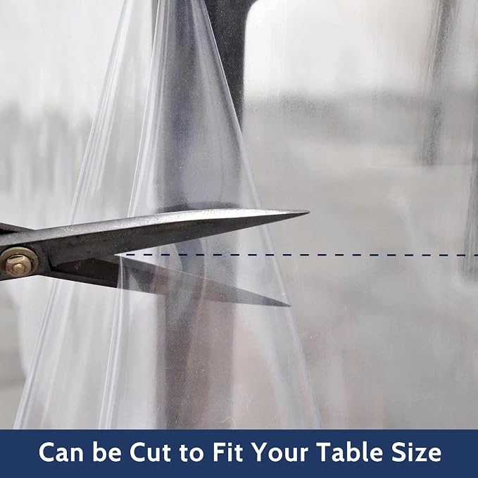 Romanstile 100% Waterproof Clear Plastic Tablecloth, Vinyl Rectangle PVC Table Cloths Protector Spill Oil Proof Wipe Clean Transparent Table Cover for Dining/Camping/Parties - 60 x 84, Crystal Clear